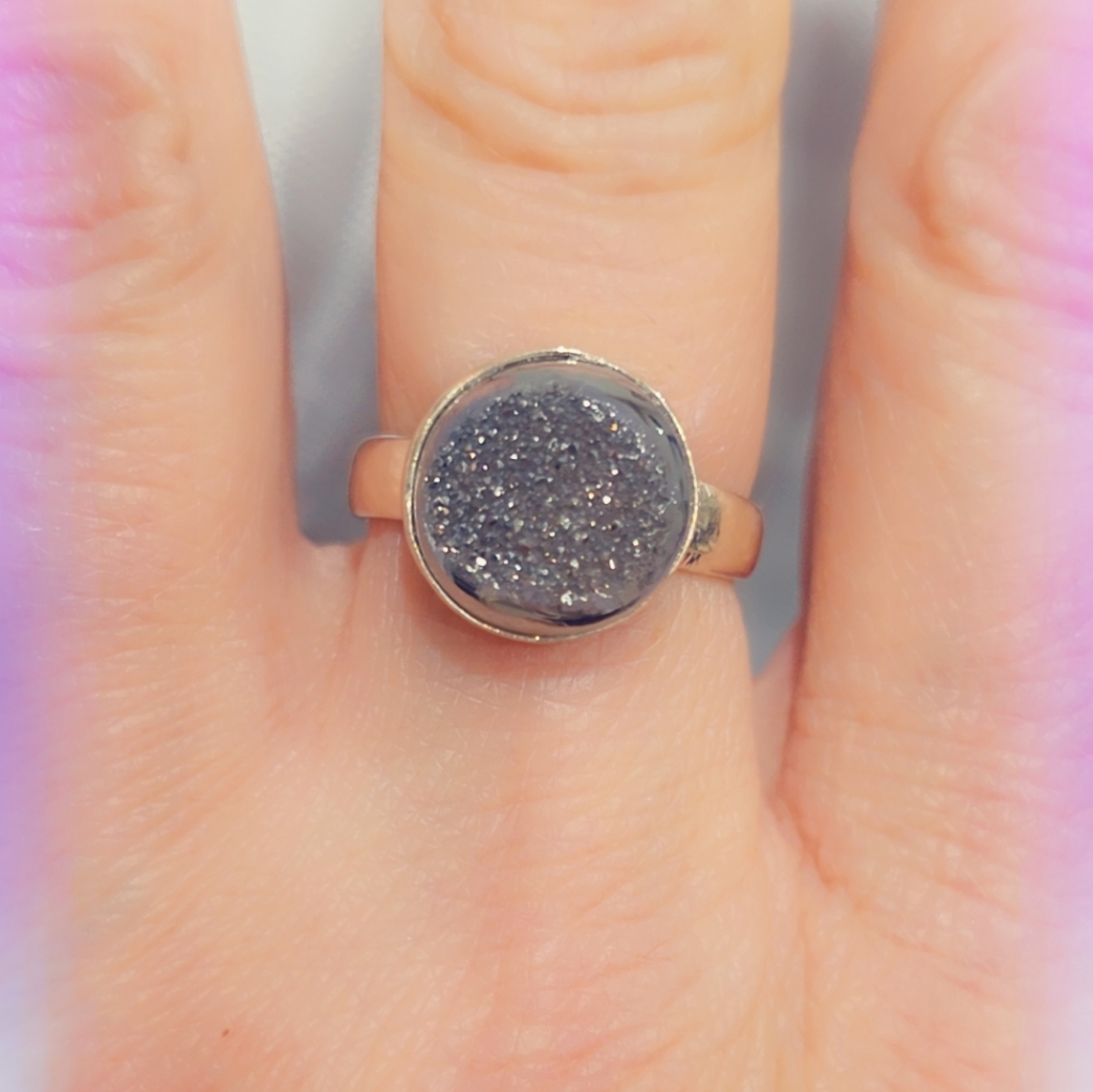 Druzy Sterling Gemstone Ring